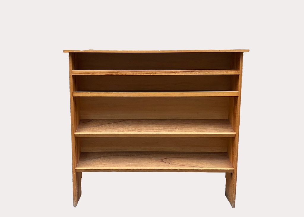 Natural Wood Finish Open Bookshelf