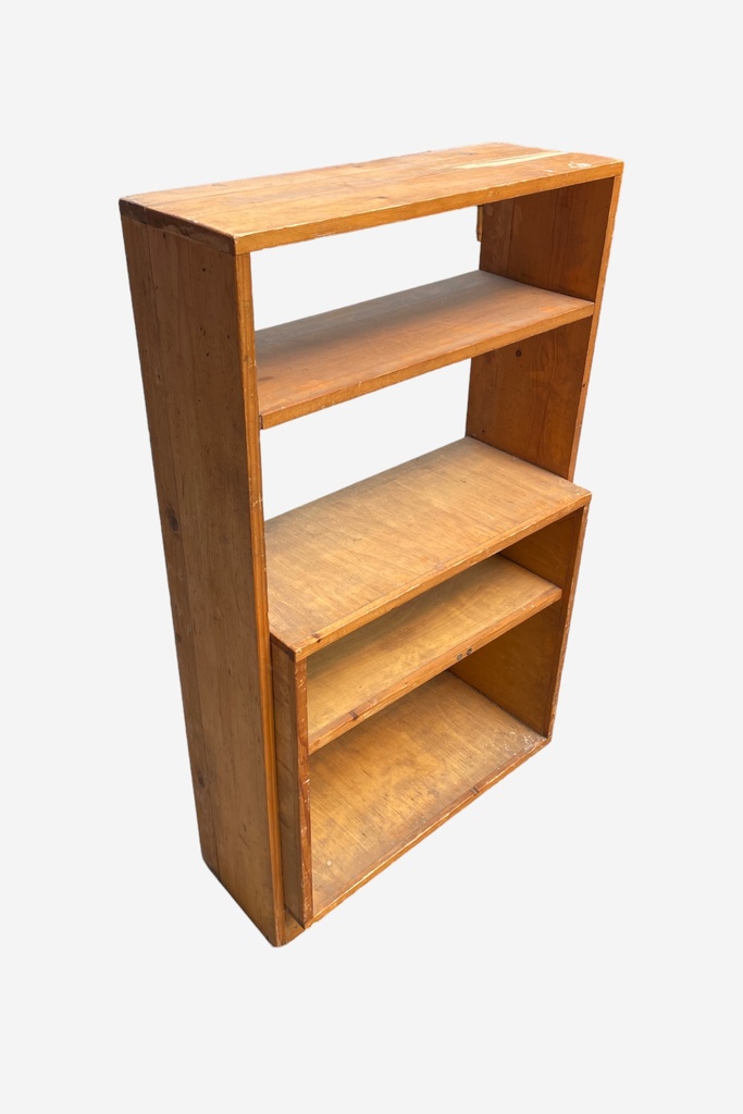 Rustic Pine Open Bookshelf