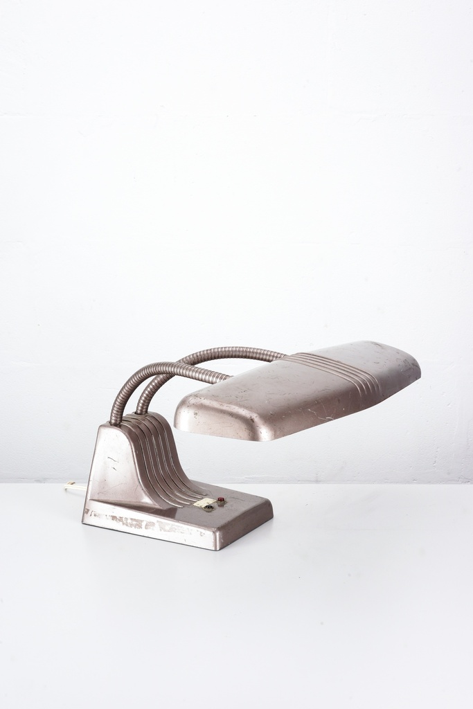 Vintage Brushed Metal Gooseneck Desk Lamp