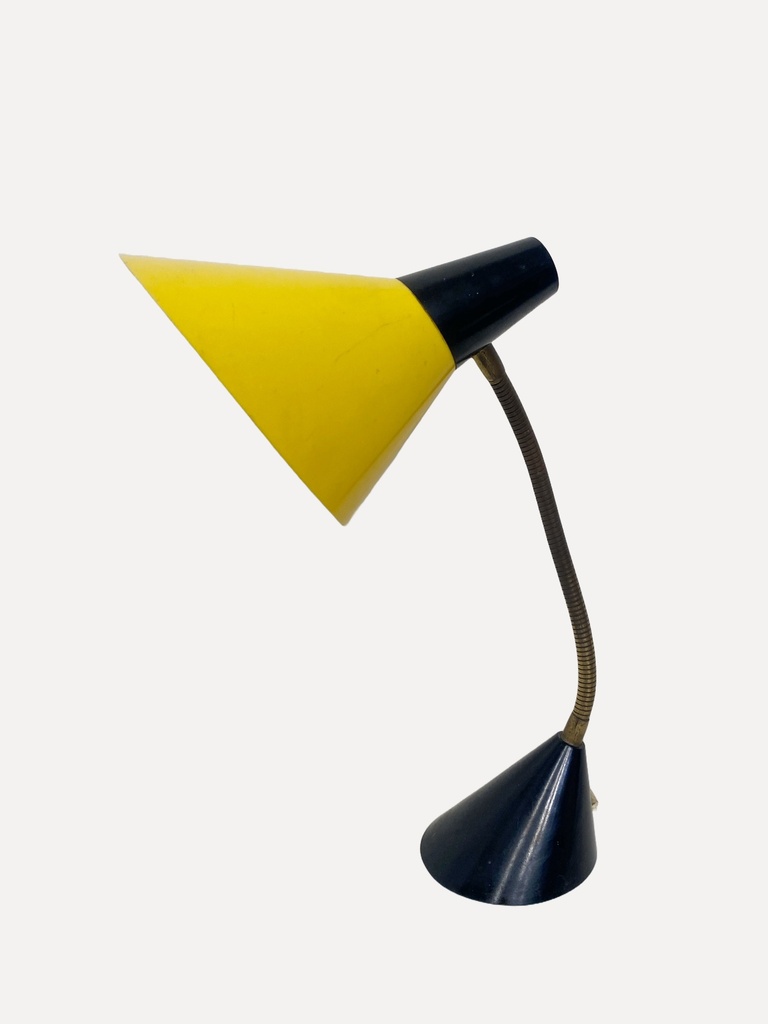 Mid-Century Modern Yellow Cone Desk Lamp