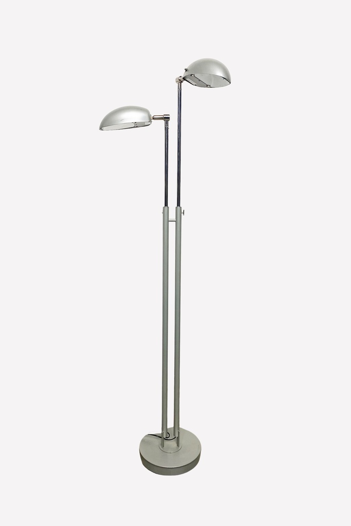 Modern Dual-Arm Chrome Floor Lamp