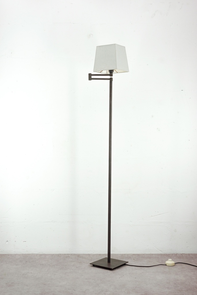 Minimalist Modern Floor Lamp with Swing Arm and Square Shade