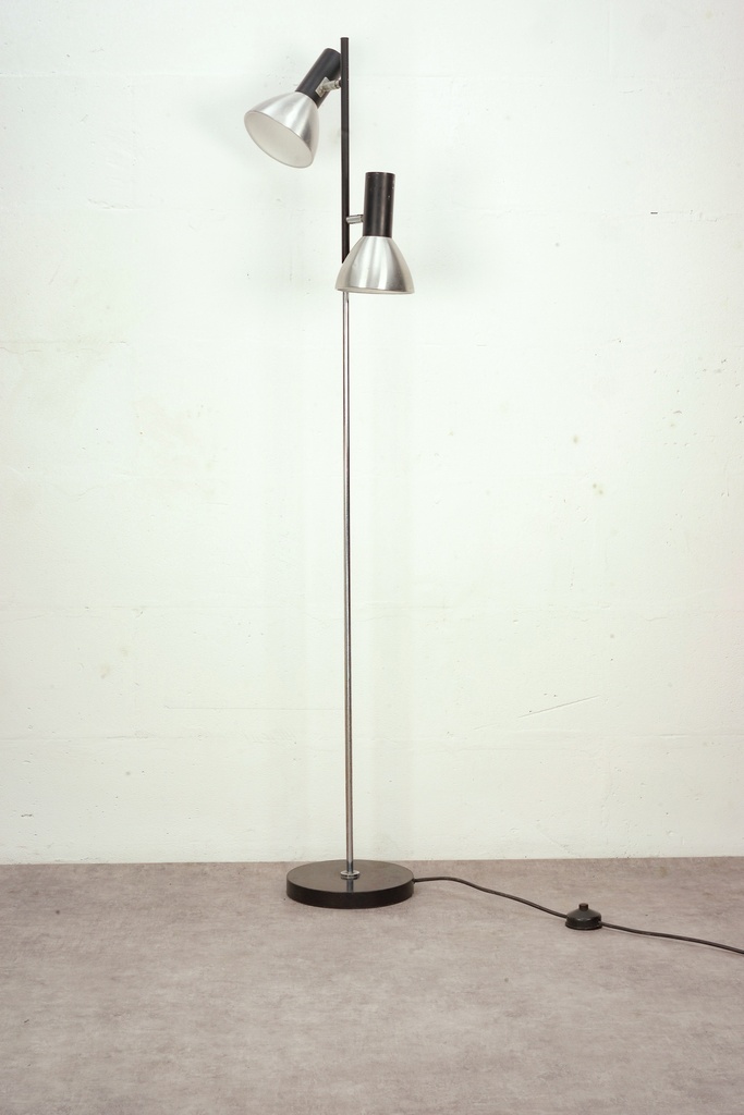 Modern Dual-Head Floor Lamp with Metal Shades