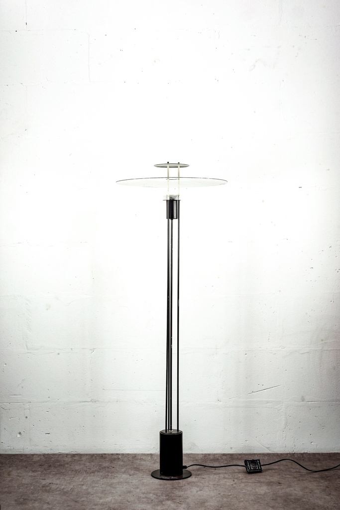 Modern Minimalist Floor Lamp with Glass Disc Shade