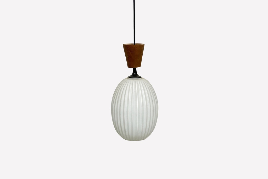 Mid-Century Ribbed Pendant Light