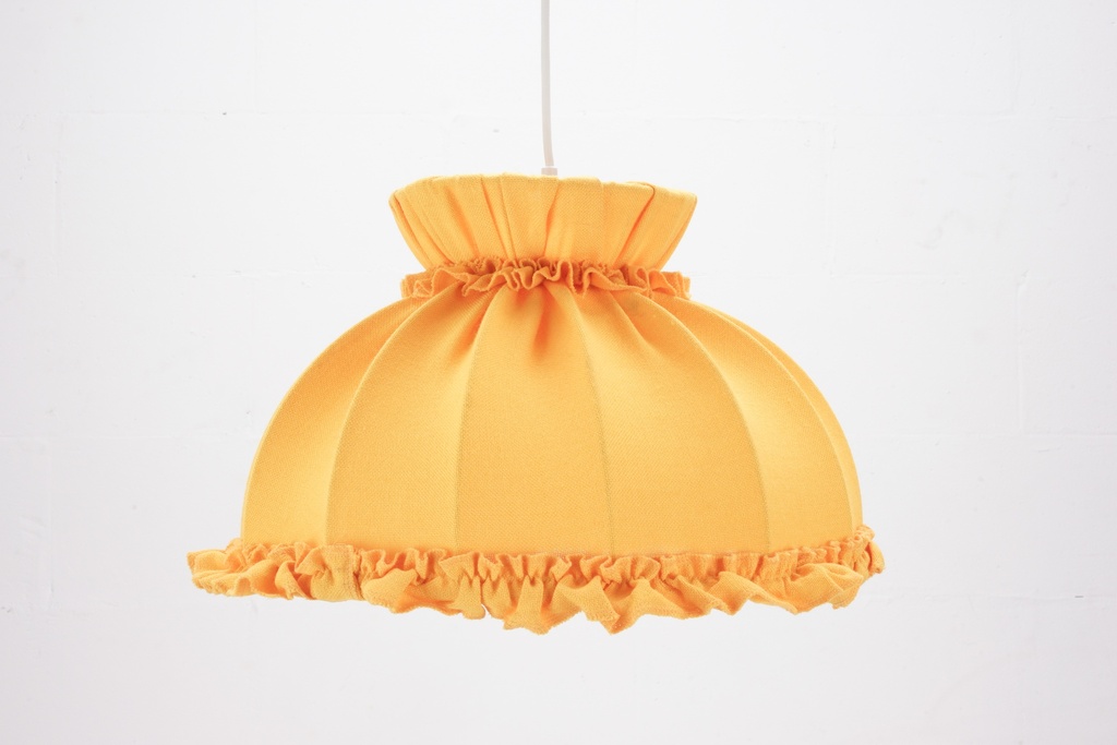 Golden Ruffled Fabric Pendant Lamp