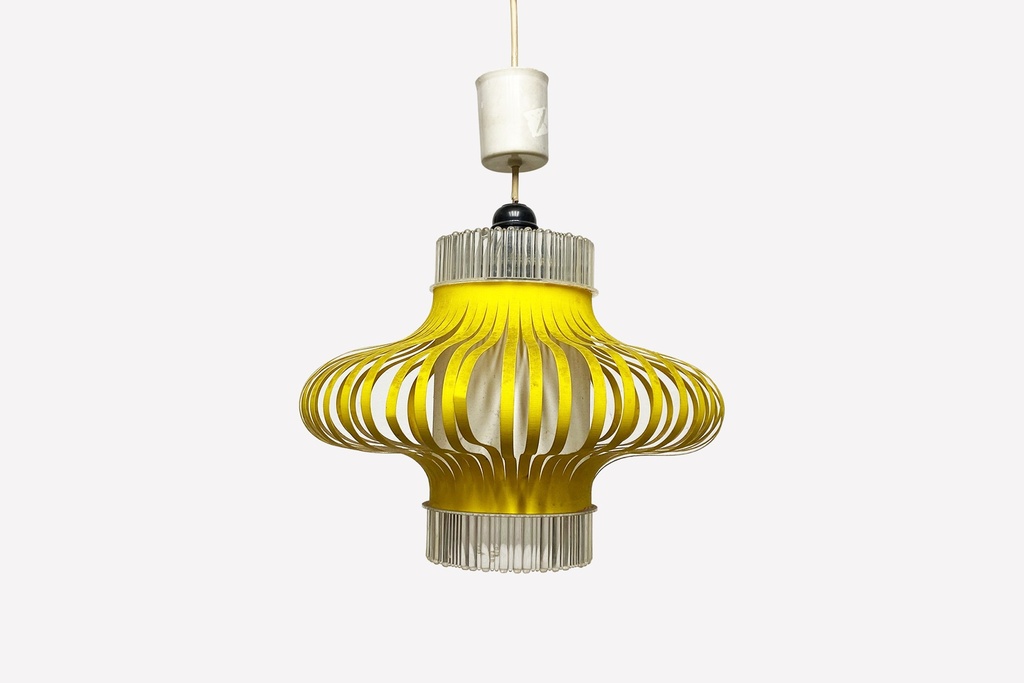 Mid-Century Modern Yellow Ribbon Pendant Light