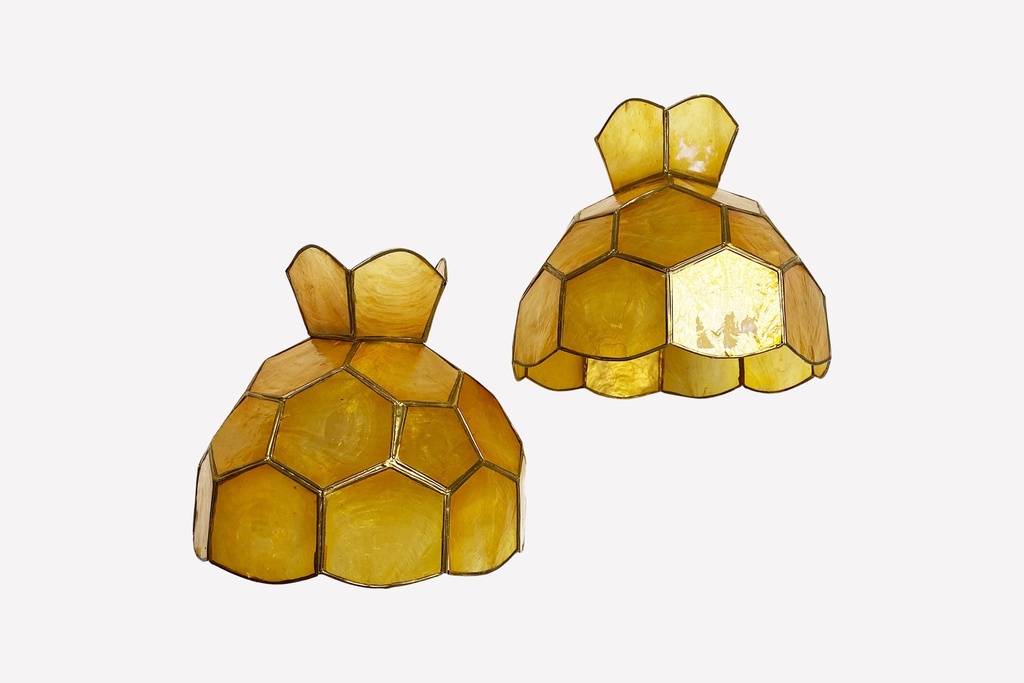 Amber Honeycomb Glass Lampshades
