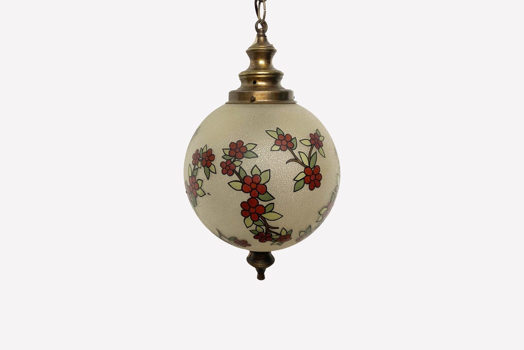 Vintage Floral Glass Pendant Light