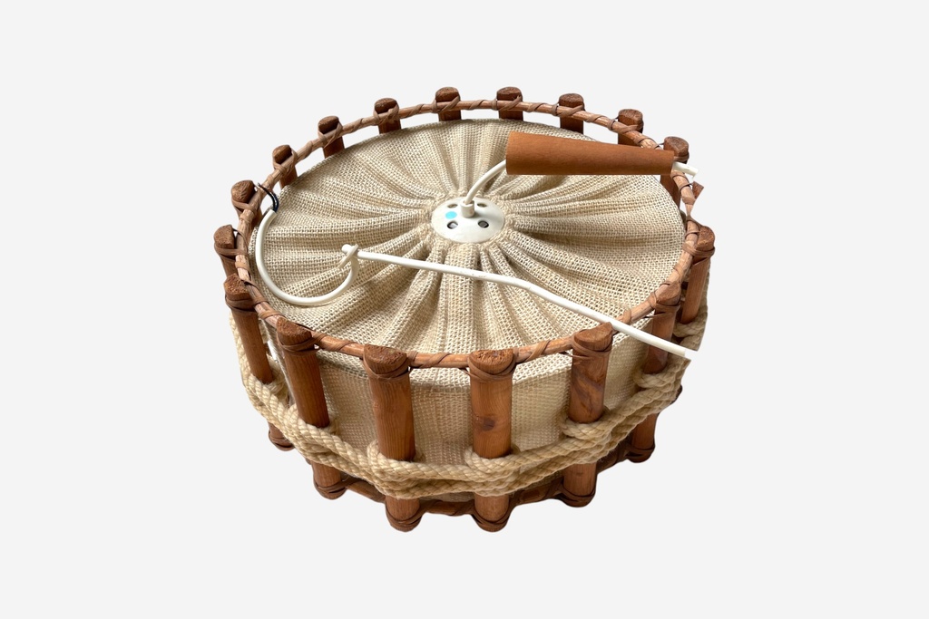 Rustic Bamboo and Burlap Drum Prop