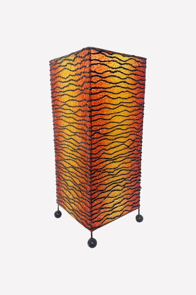 Sunset Glow Wavy Wire Table Lamp