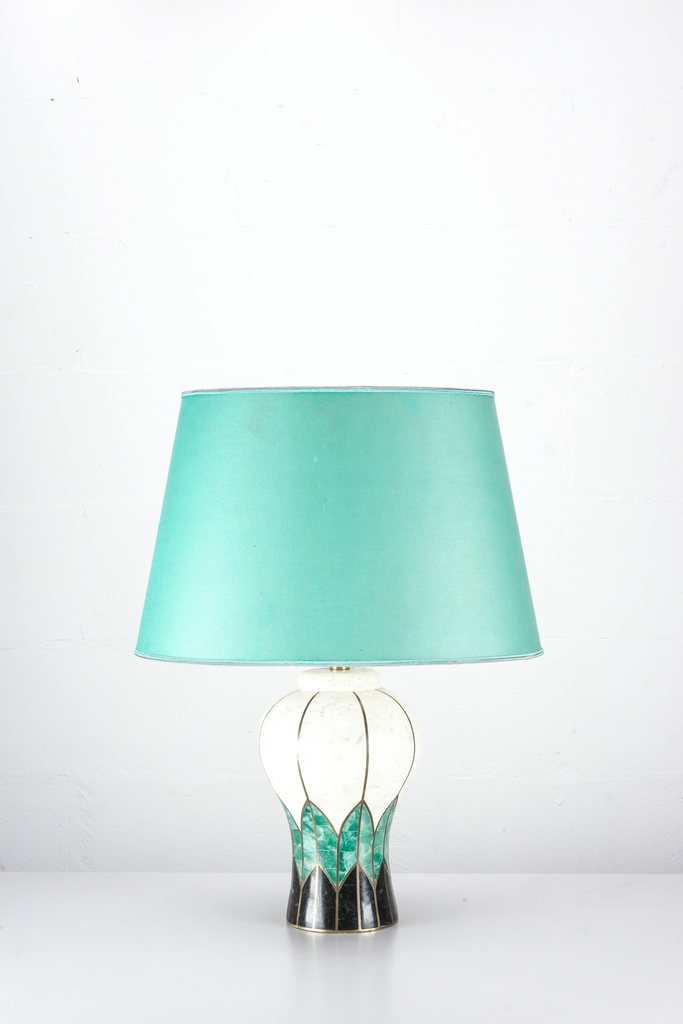 Turquoise Shade Art Deco Table Lamp