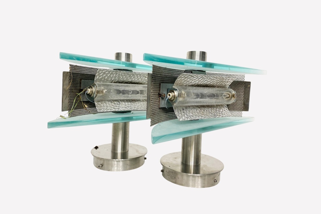 Industrial Modern Glass and Metal Accent Lights
