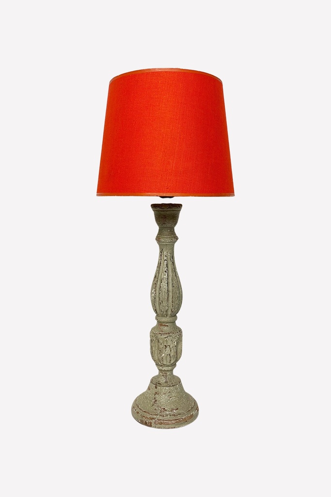 Rustic Orange-Shade Table Lamp