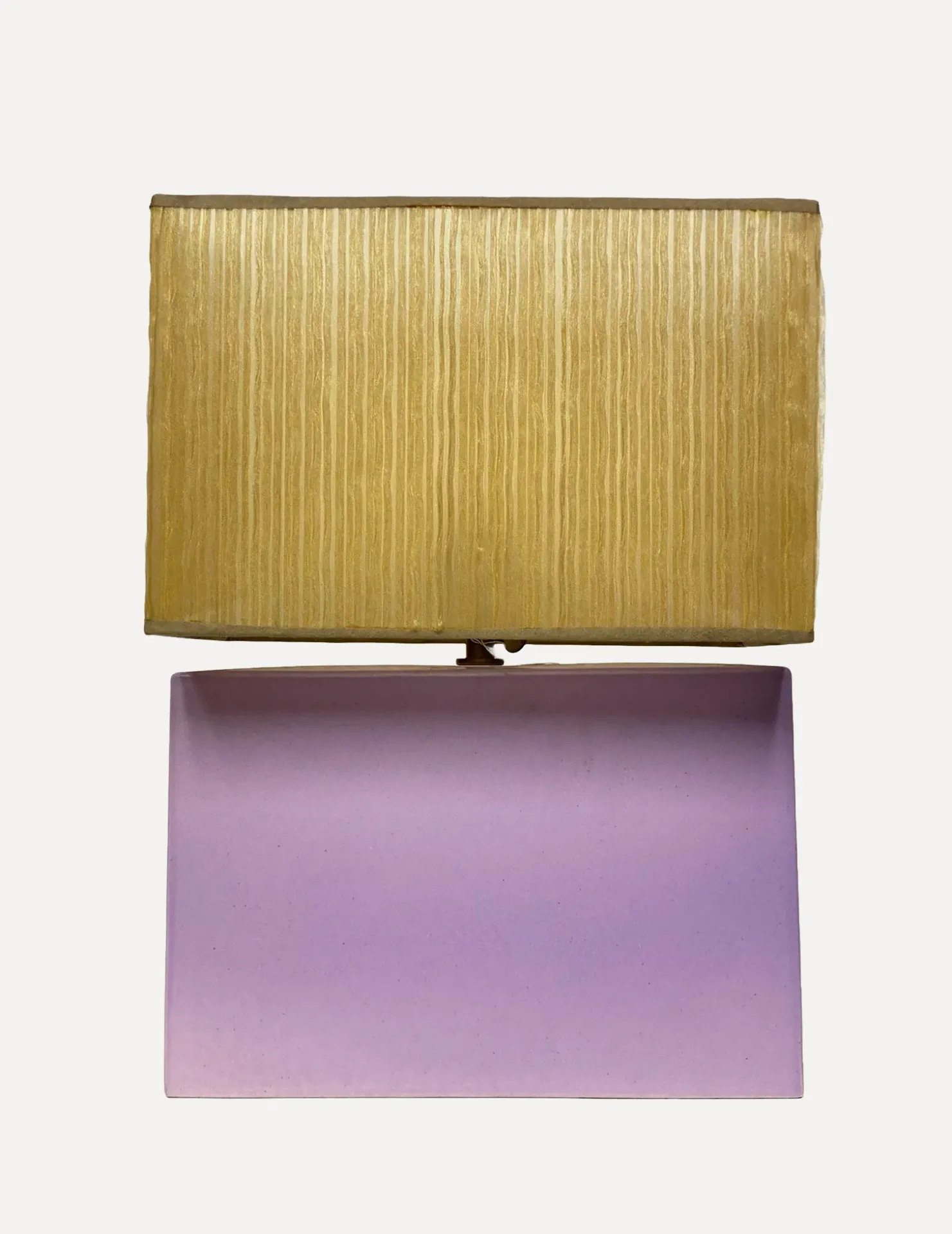 Contemporary Two-Tier Table Lamp with Gold and Lavender Shades