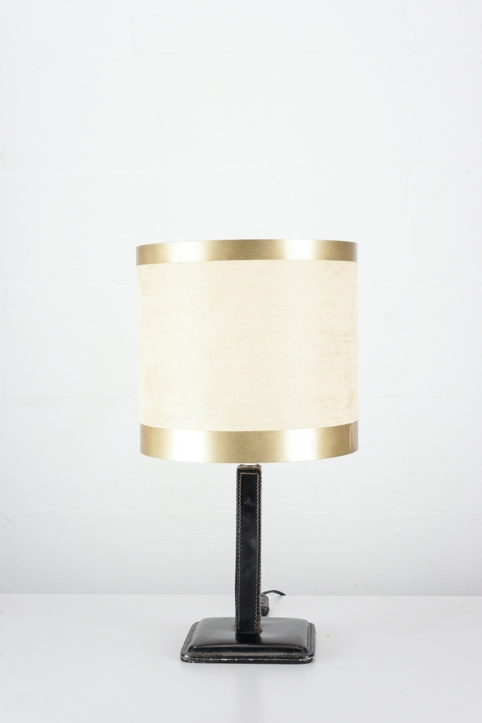 Modern Black Leather Base Table Lamp