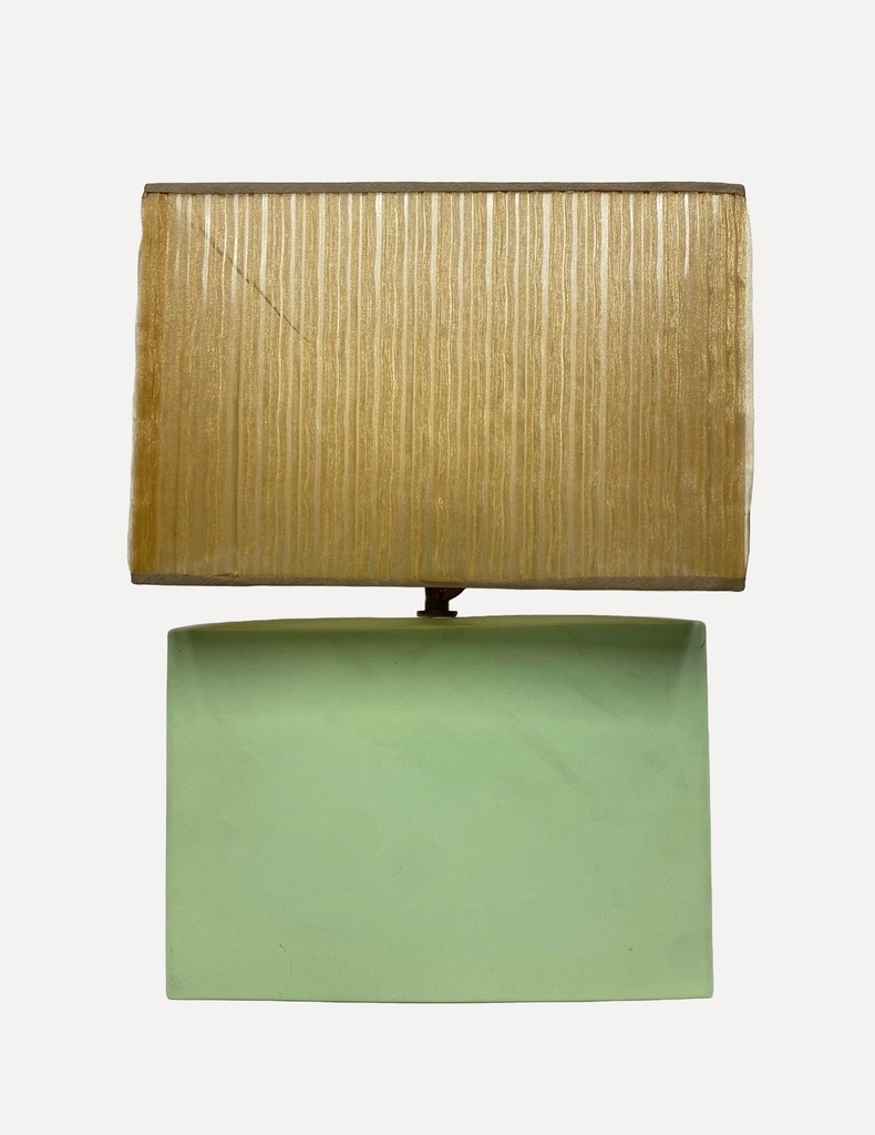 Vintage Rectangular Table Lamp with Mint Green Base