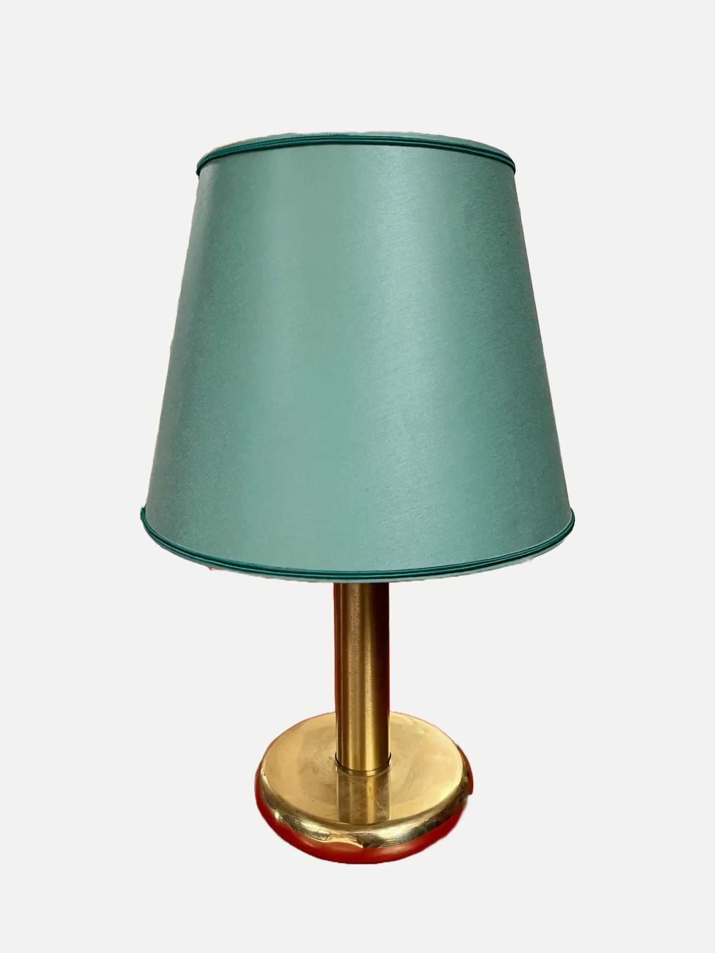 Vintage Brass Table Lamp with Teal Shade