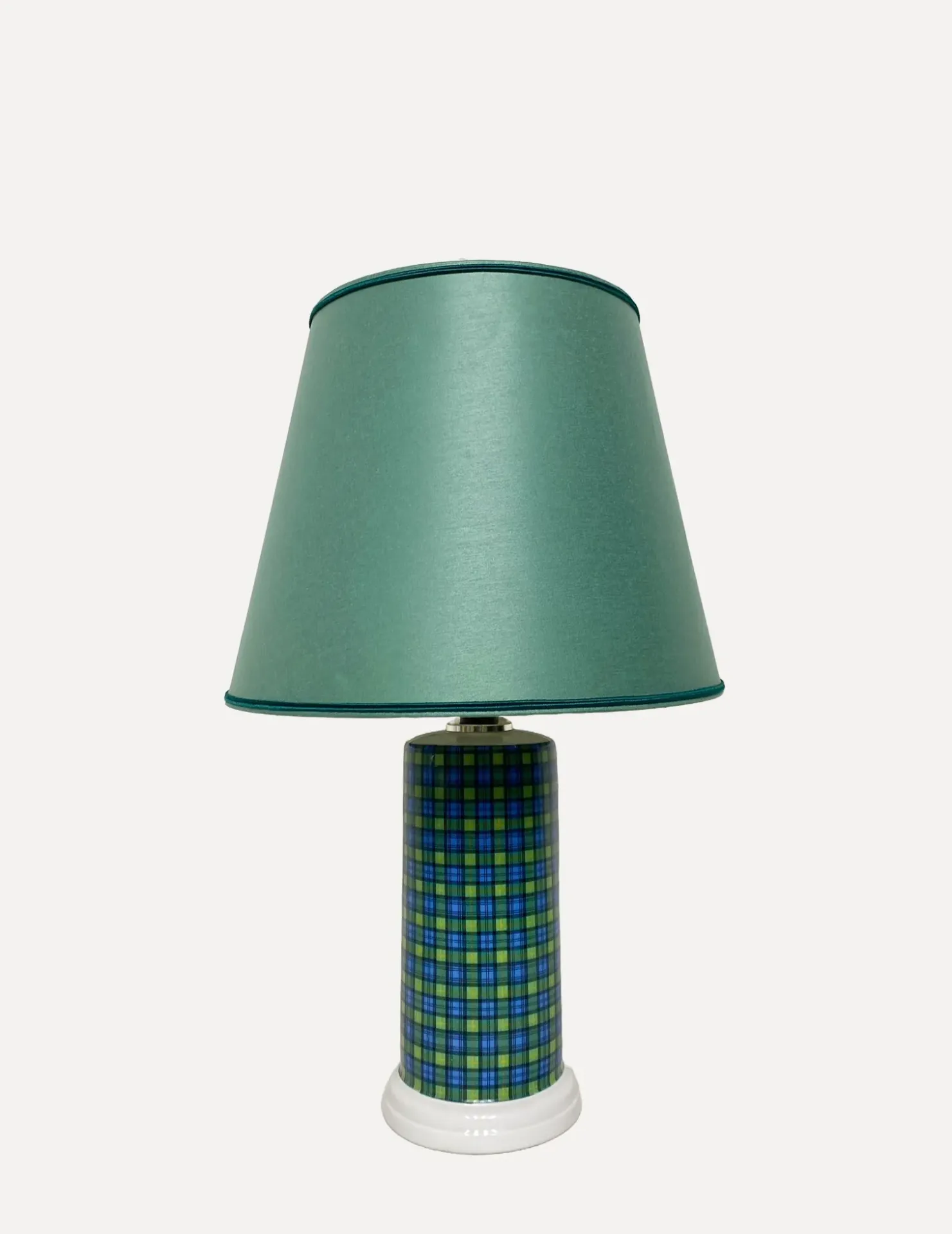 Emerald Plaid Table Lamp