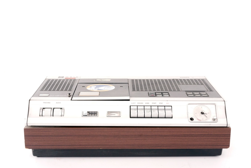 1970s Philips Cassette Recorder with Woodgrain Trim