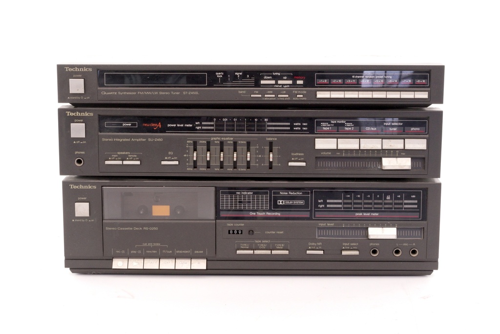 1980s Technics Stereo System Components Stack