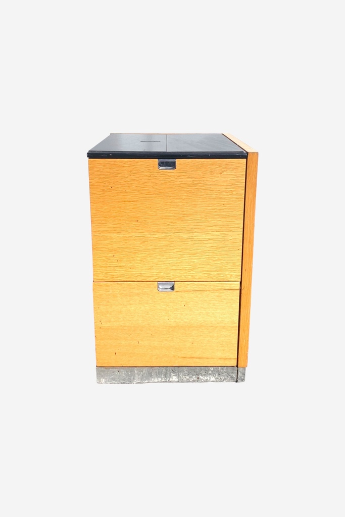 Modern Wood and Steel File Cabinet