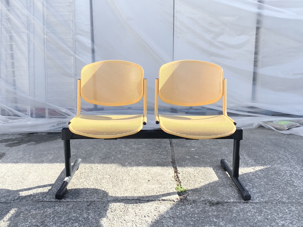 Golden Duo Perforated Waiting Chairs