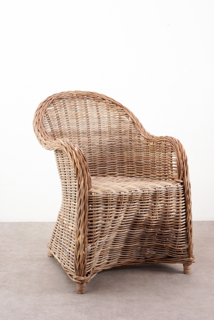 Natural Woven Rattan Armchair