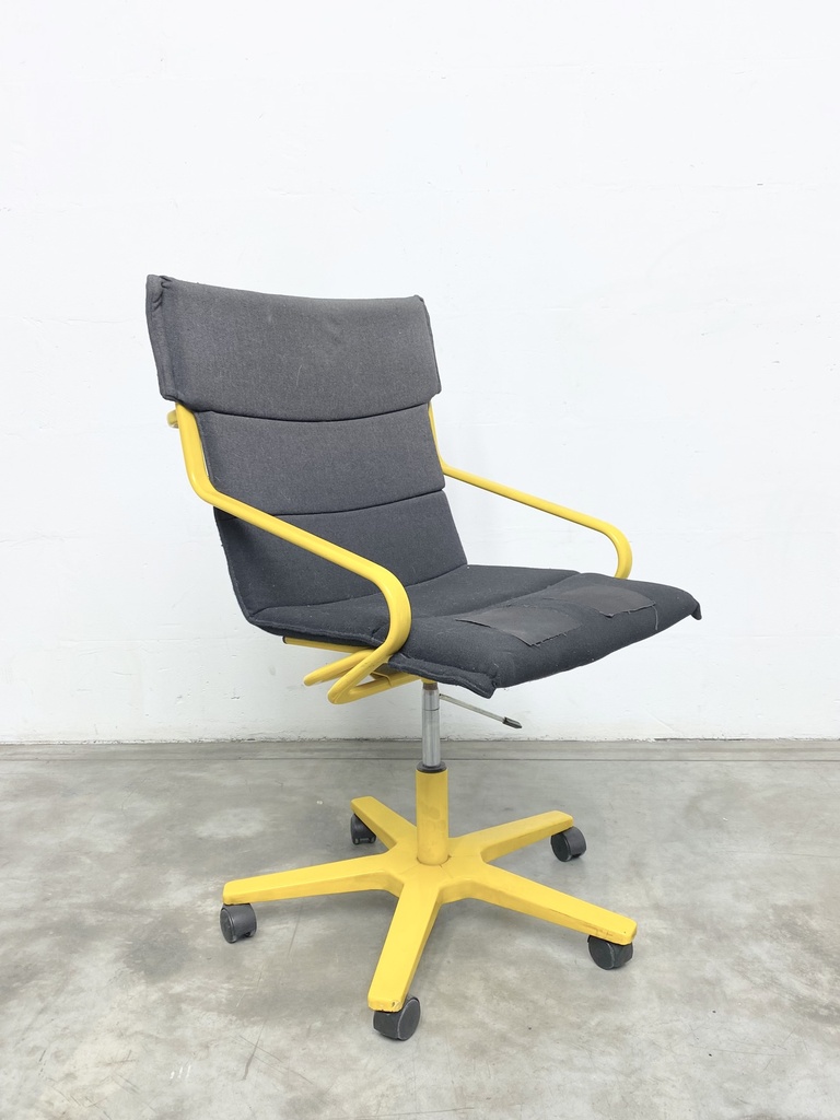 Retro Yellow Office Chair with Charcoal Cushion