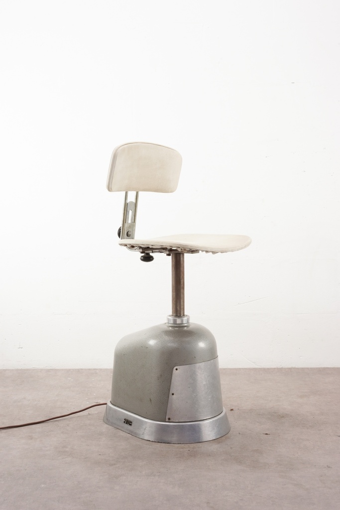 Mid-Century Dental Stool with Adjustable Backrest