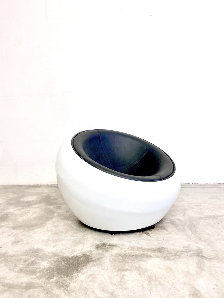 Retro Modern Pod Chair with Black Upholstery