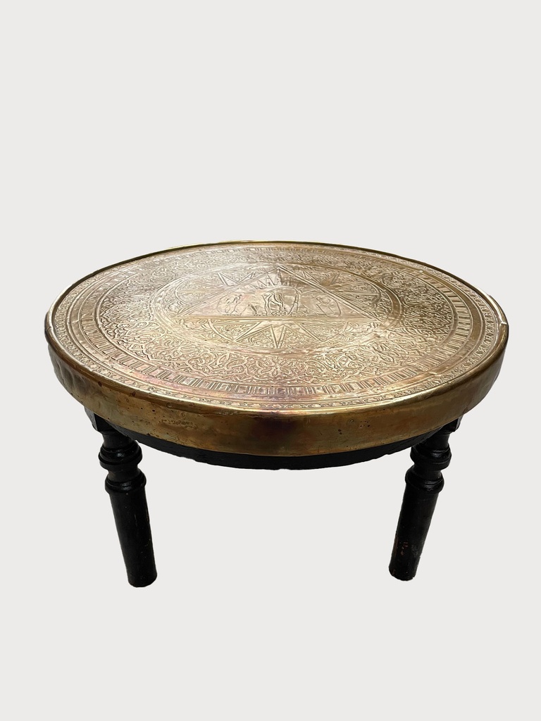 Ornate Brass Engraved Coffee Table
