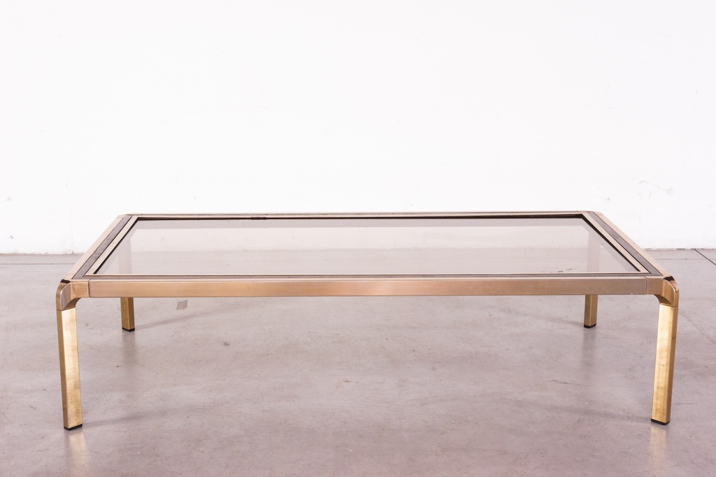 Modern Brass and Glass Coffee Table