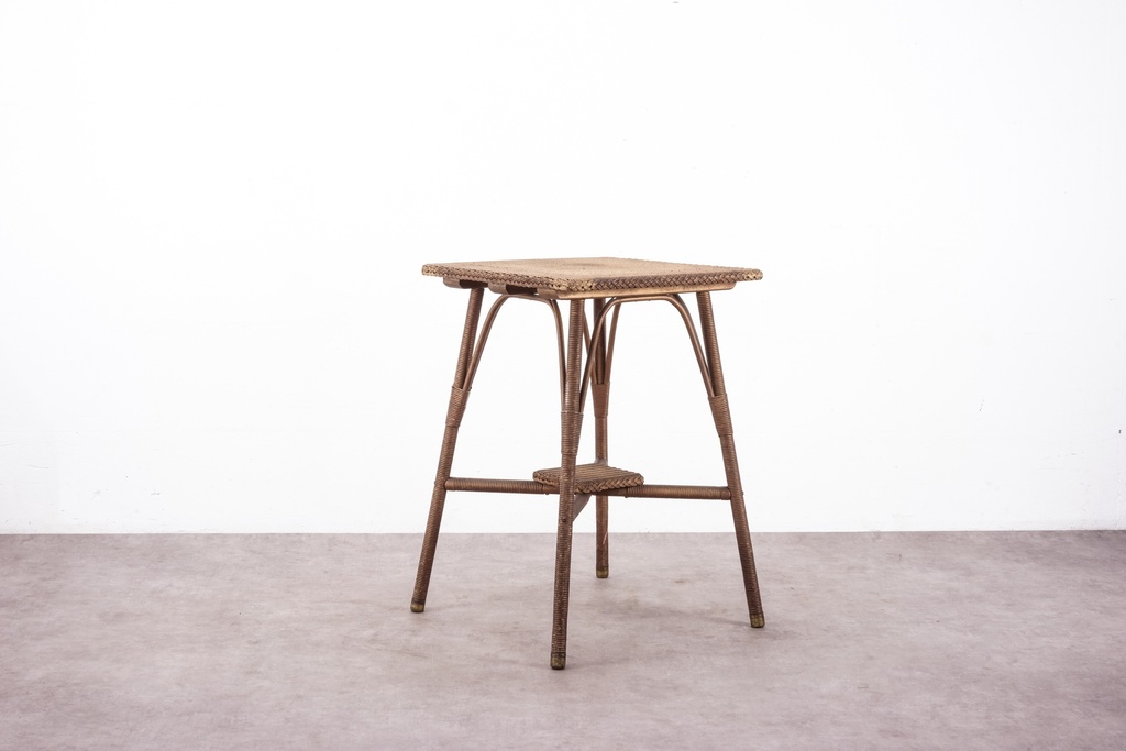 Vintage Woven Rattan Side Table