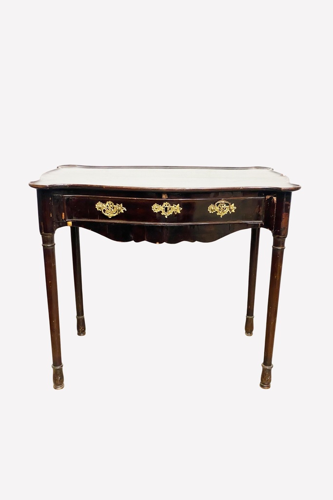 Victorian Mahogany Writing Table with Brass Detailing