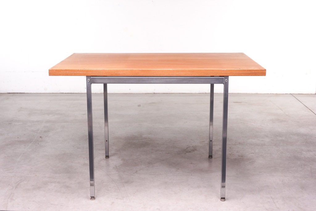 Mid-Century Modern Industrial Table with Steel Legs