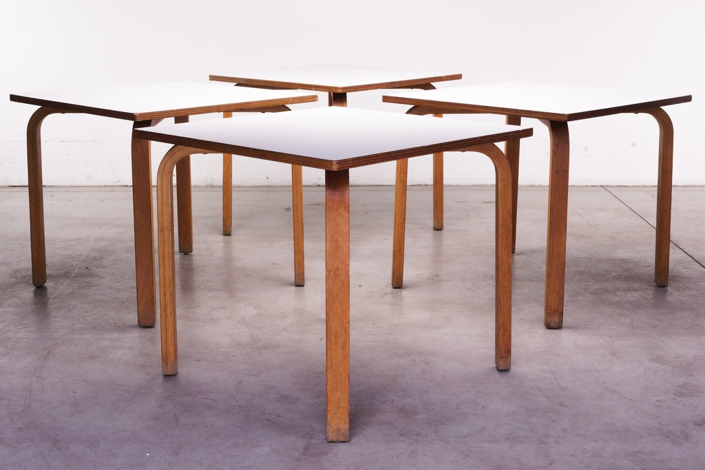 Mid-Century Modern Square Birch Table Set