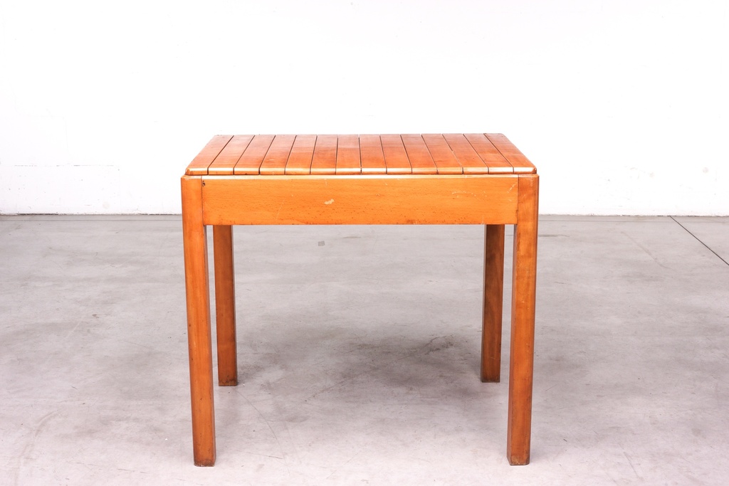 Mid-Century Slatted Teak Side Table