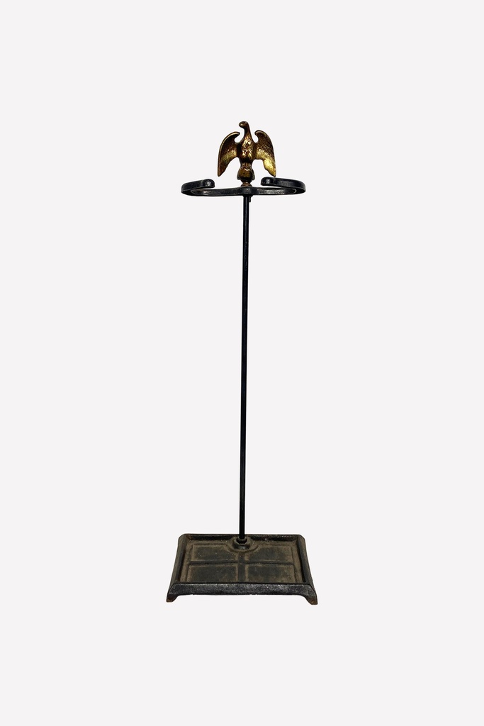 Antique Cast Iron Umbrella Stand with Brass Eagle Finial