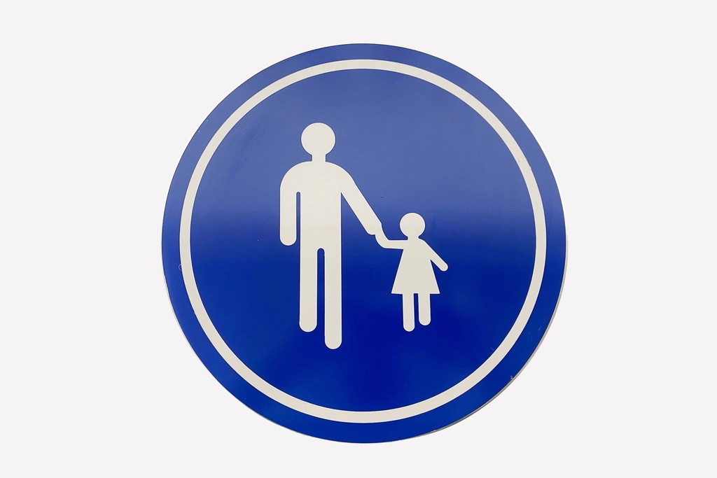 Pedestrian Zone Sign with Adult and Child Icon