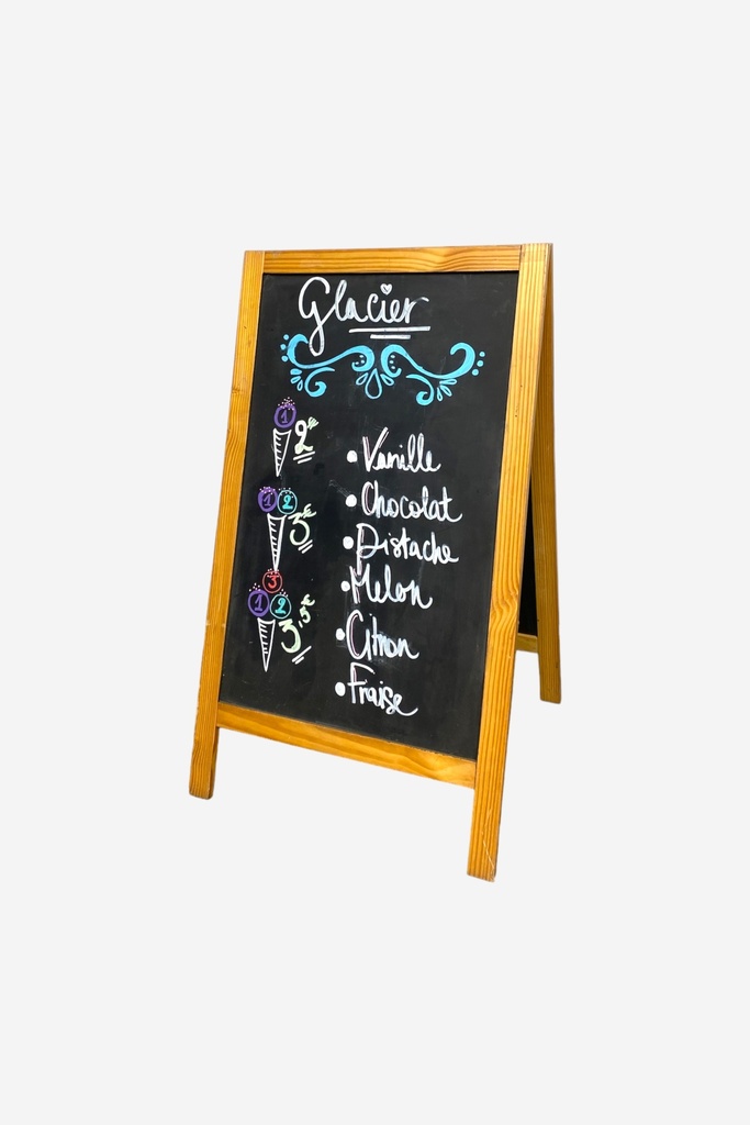 Rustic Ice Cream Menu Chalkboard Display