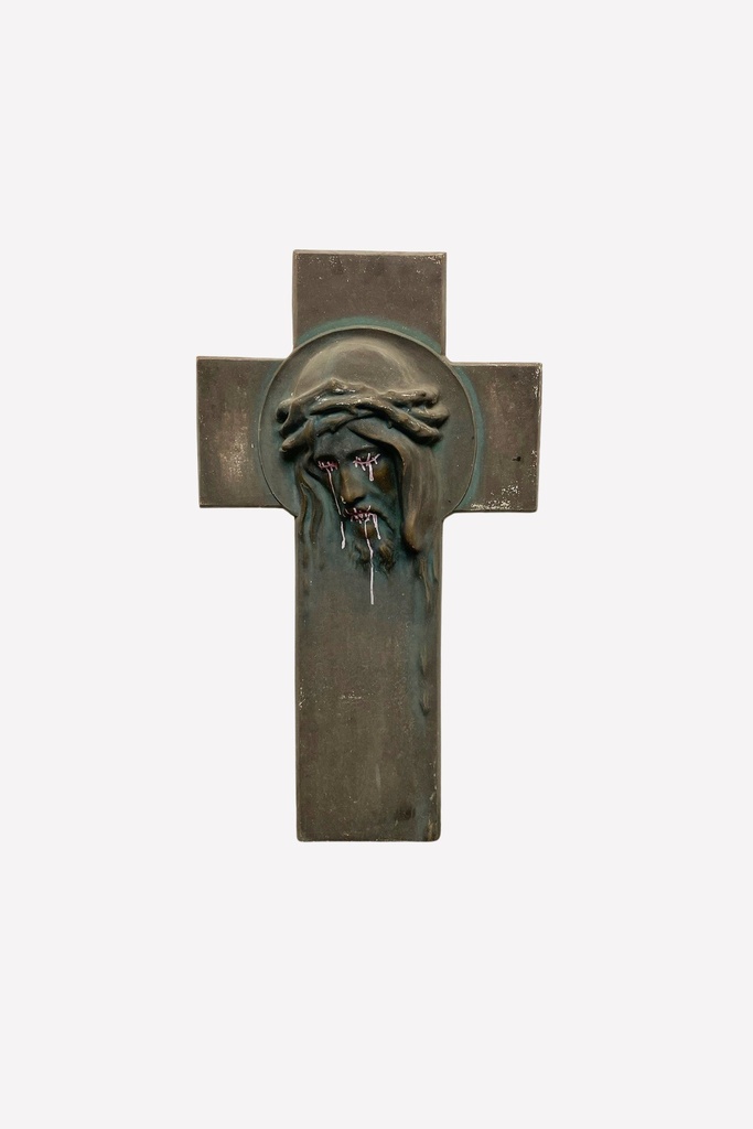 Bronze Cross with Crown of Thorns Detail