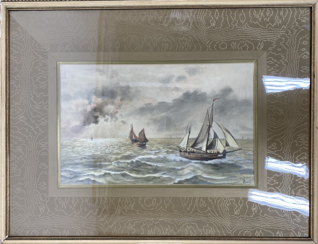 Sailing Vessels on a Stormy Horizon