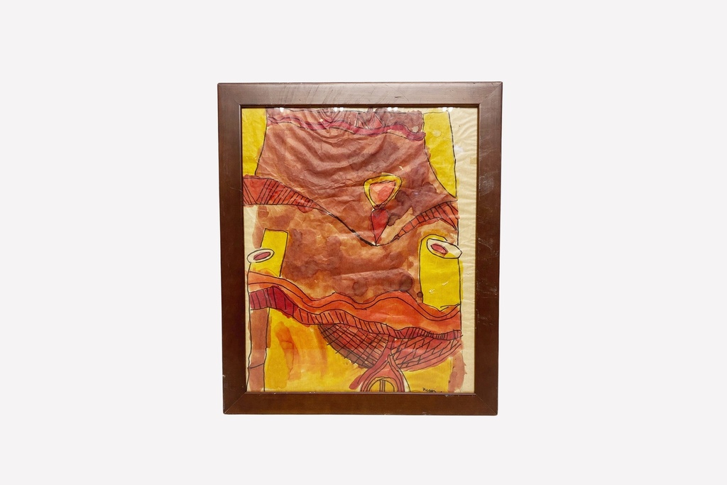 Abstract Earth Tones Framed Artwork