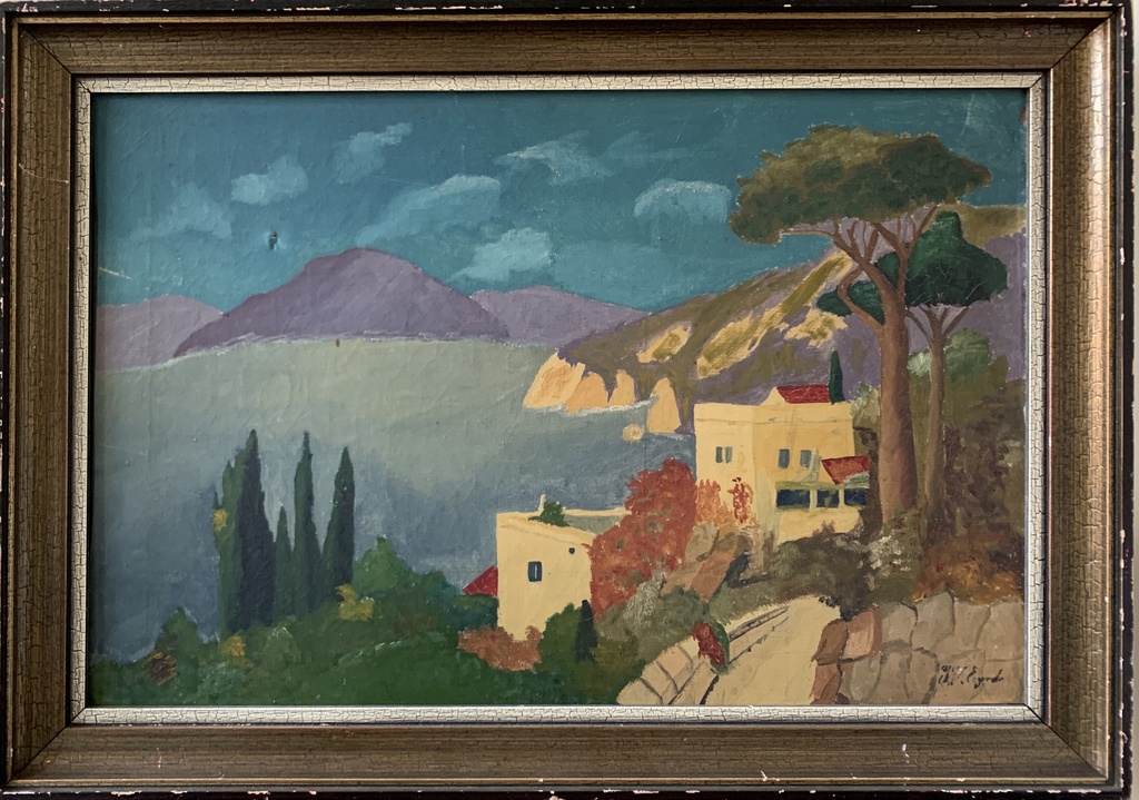 Mediterranean Coastal Village Scene