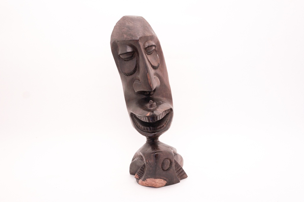 Hand-Carved Tribal Wooden Figurine Base