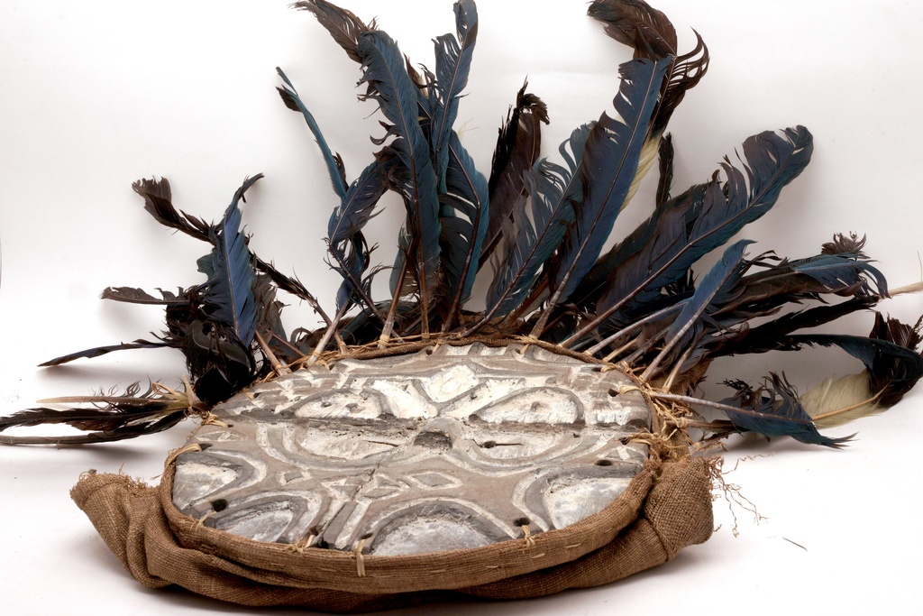 Tribal Feathered Ceremonial Shield