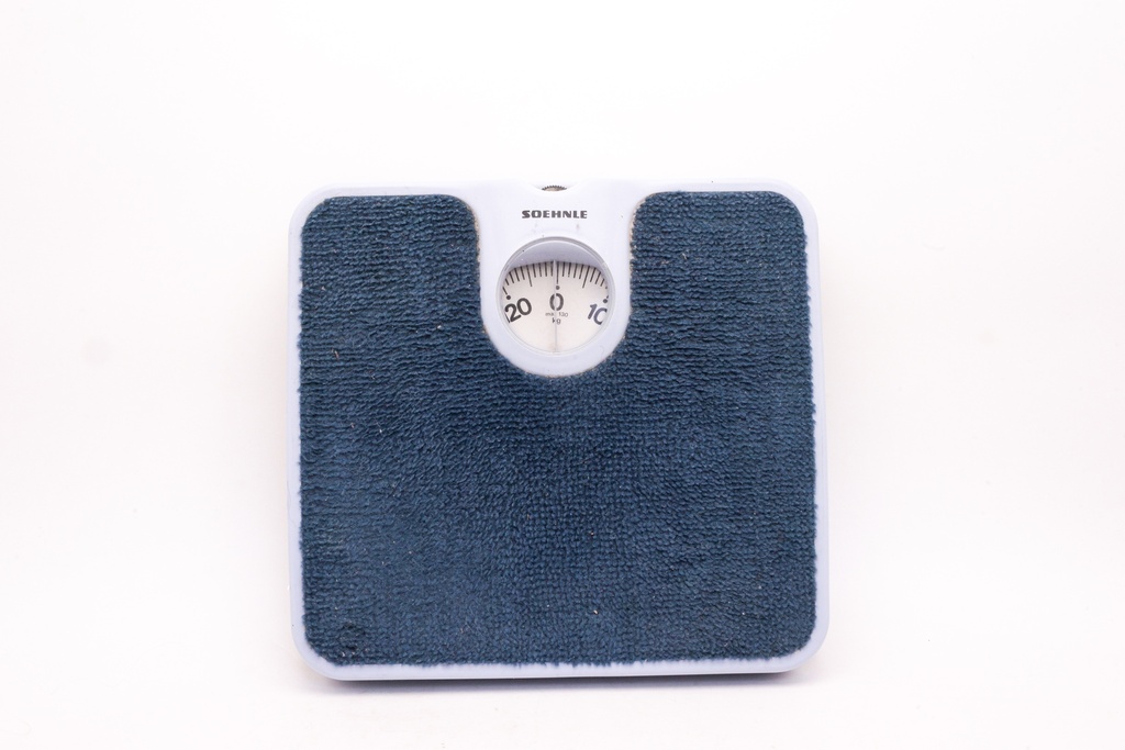 Vintage Bathroom Scale with Blue Textured Surface