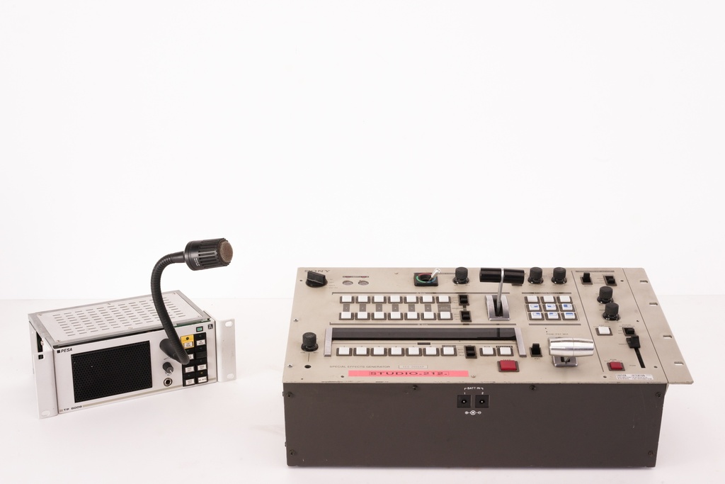 Retro Broadcast Control Console with Microphone