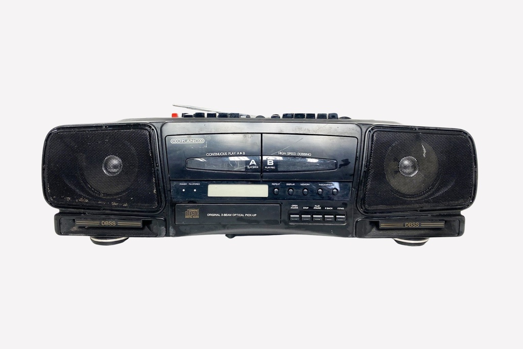 Retro Dual Cassette Boombox with CD Player